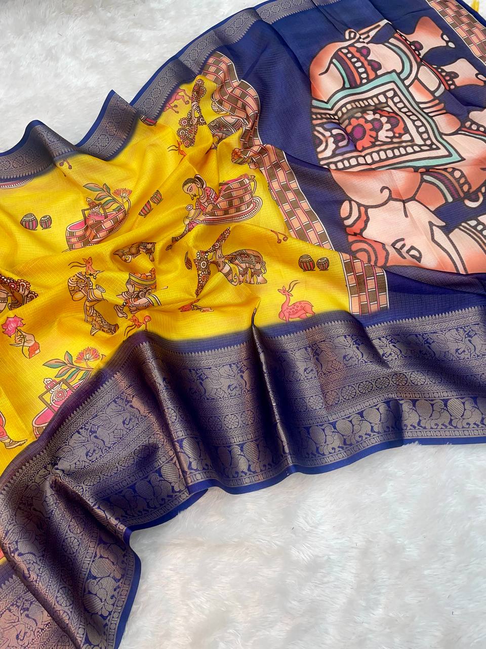 Banaras Warm semi-silk with Jacquard Border saree 22896N