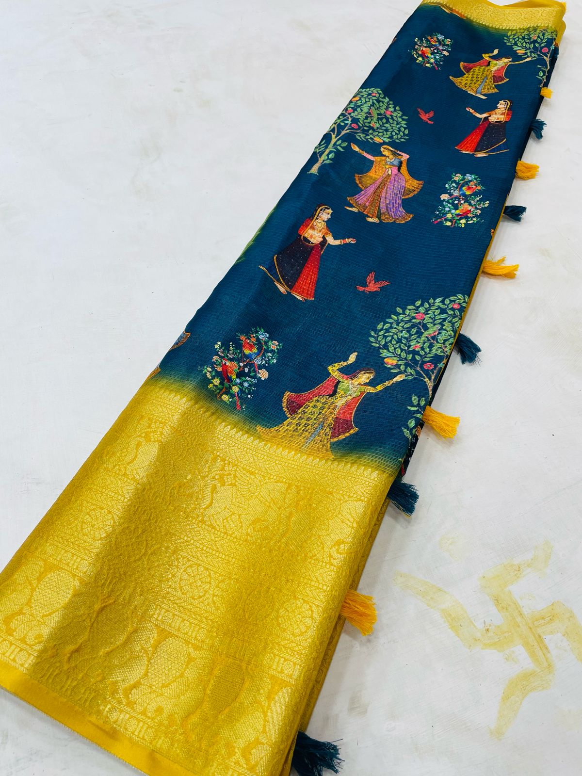 Banaras Warm semi-silk with  jacquard Border saree 21386N