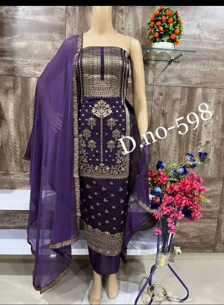 Banarasi Dress Material Suit For Women 14252N