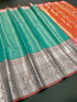 Banarasi Handloom  pattu Semi Silk Heavy copper and silver zari work Sarees 16711N