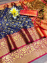 Banarasi Silk Saree With Beautiful Gold Zari Weaving With Rich Pallu 19405N