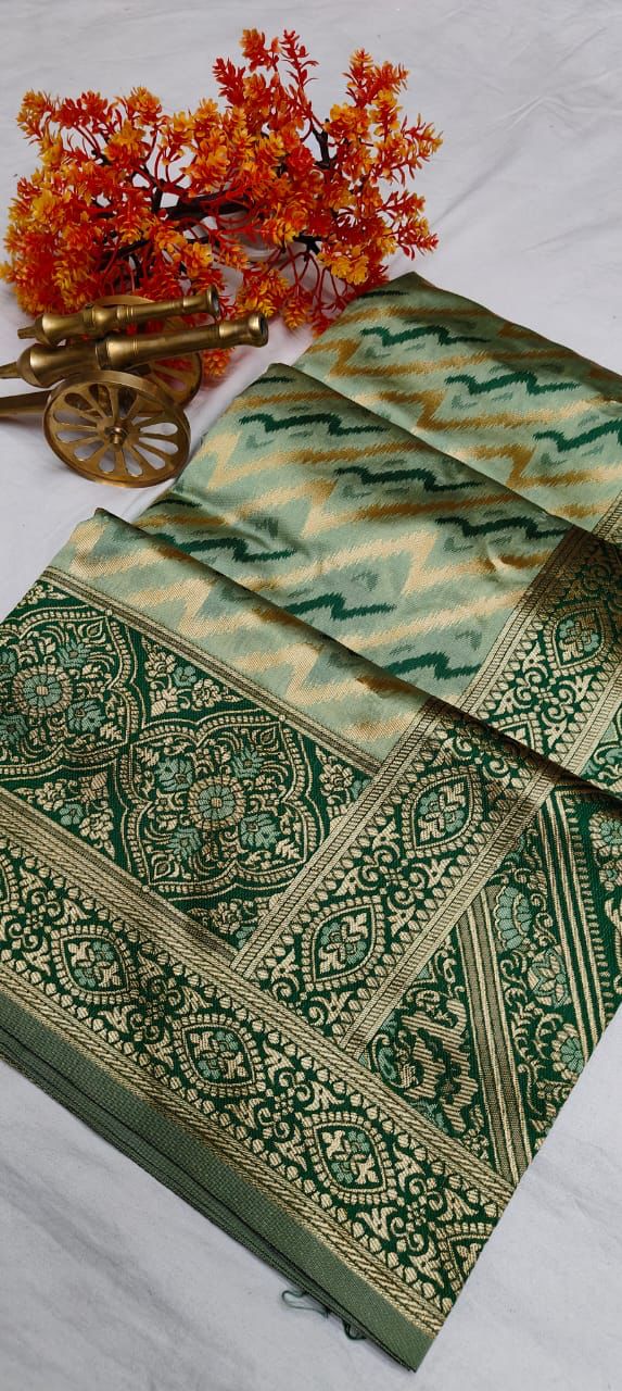 Banarsi Semi-silk fabric with Zari weaving Saree 14690N