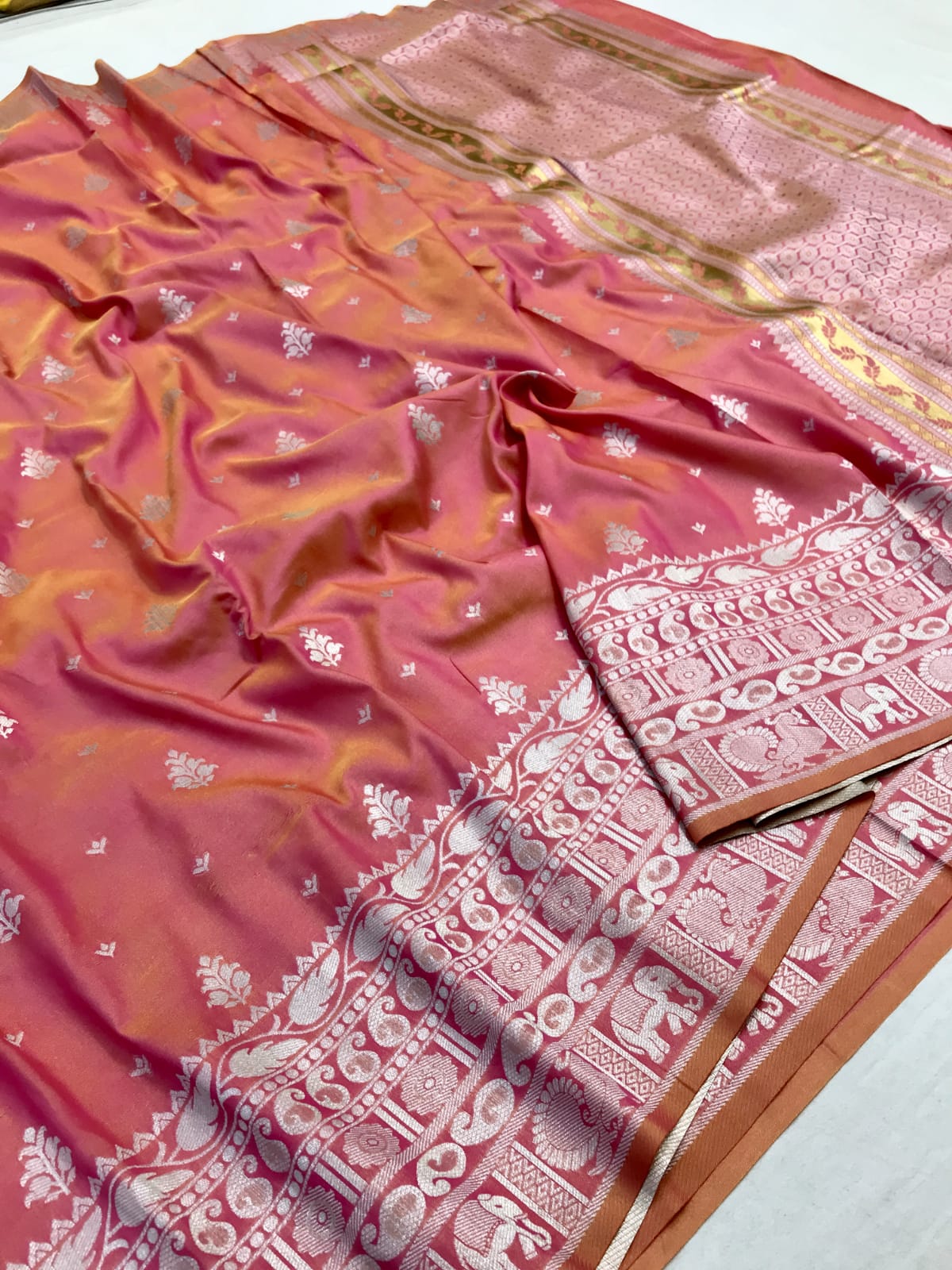 Banarsi Semi-silk fabric with Zari weaving Saree 16561N