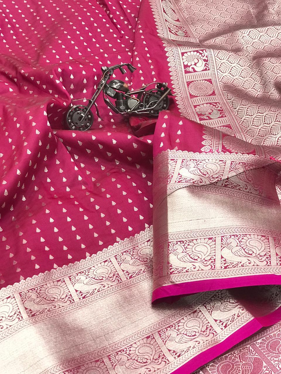 Banarsi Semi-silk fabric with Zari weaving Saree 16602N