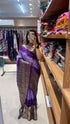 Bandhej Semi-silk drapes with Kanchipuram jari border saree 23376N