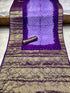 Bandhej Semi-silk drapes with Kanchipuram jari border saree 23376N