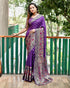 Bandhej Semi-silk drapes with Kanchipuram zari border saree 20400N