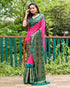 Bandhej Semi-silk drapes with Kanchipuram zari border saree 20406N