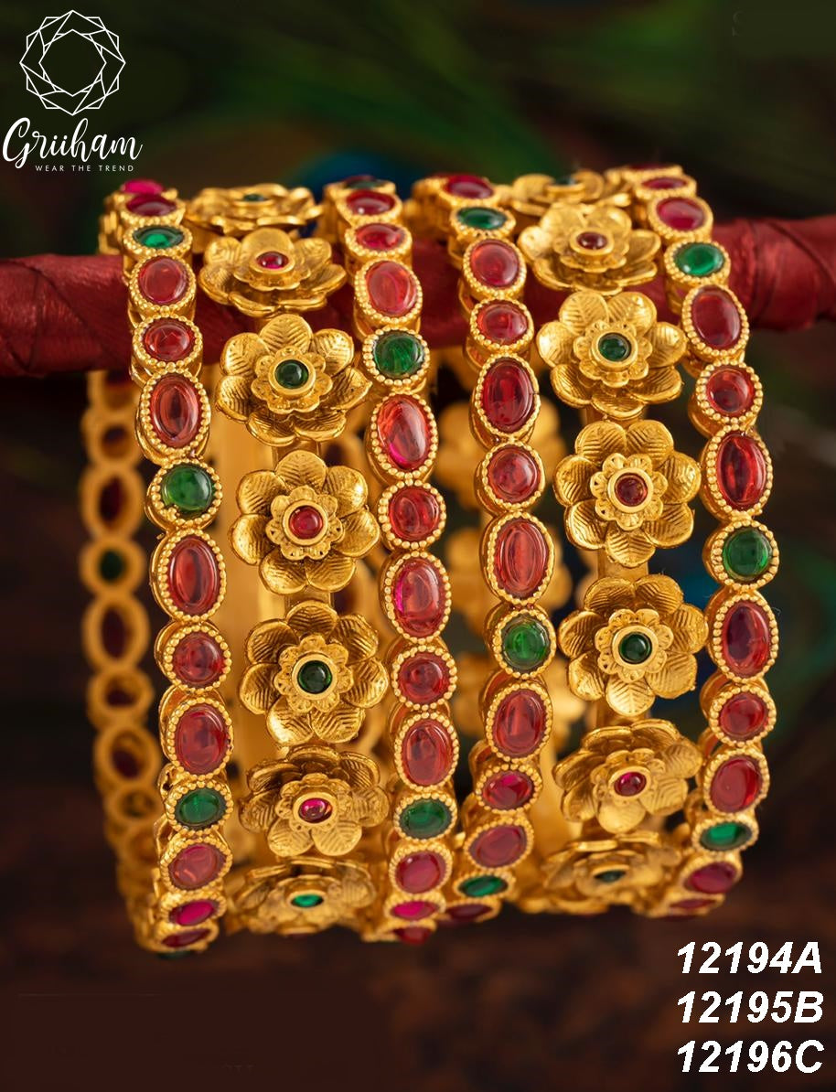 Bangle set of 6 temple collection 12194A