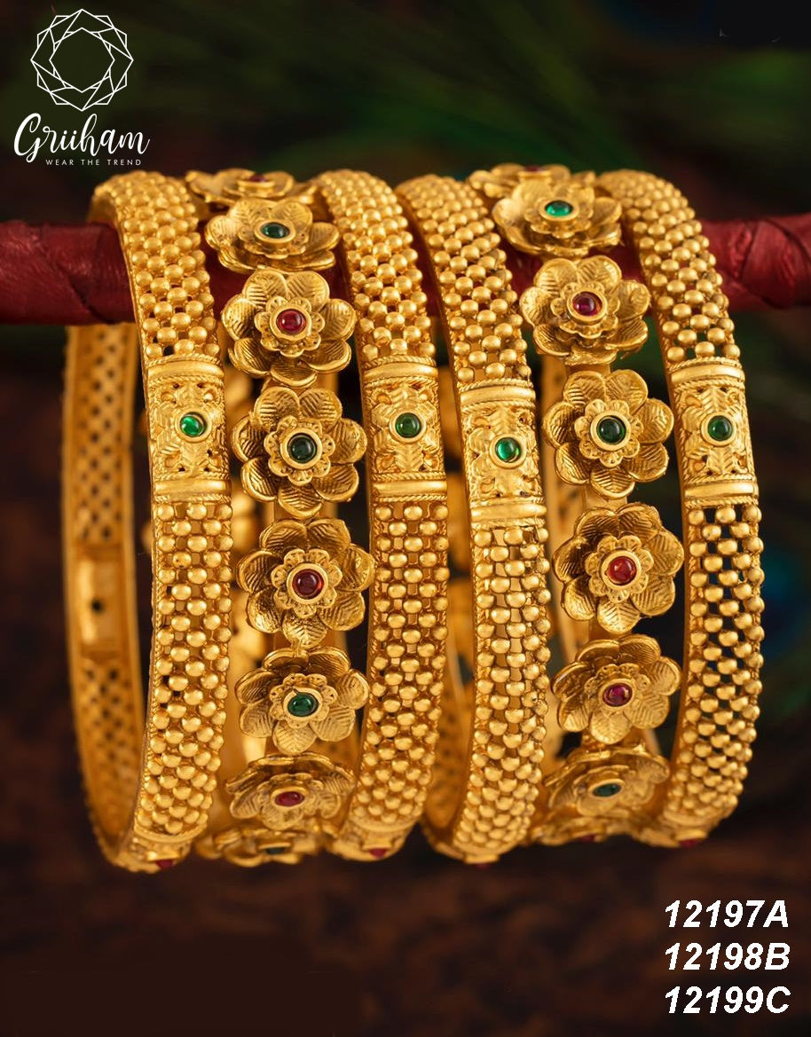 Bangle set of 6 temple collection 12197A