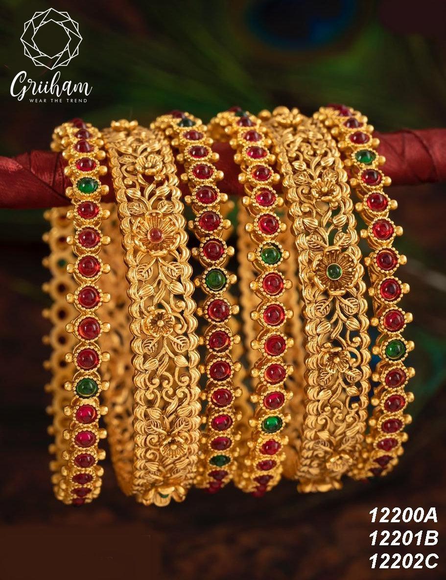Bangle set of 6 temple collection 12200A - Griiham