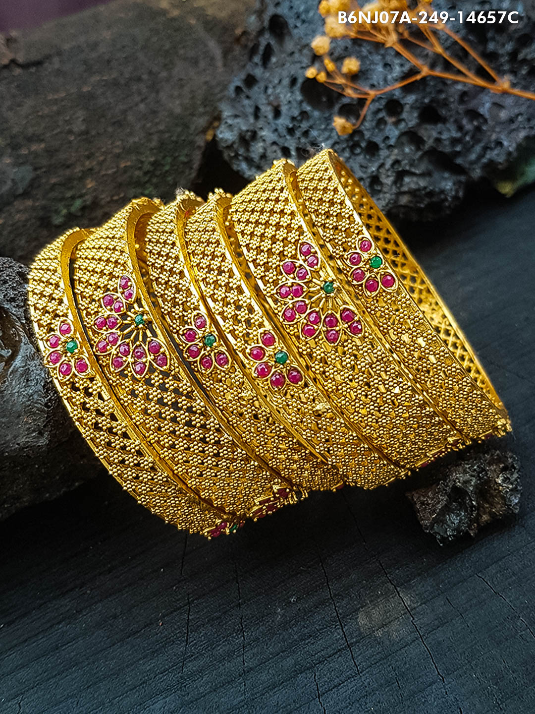 Bangle set of 6 temple collection 14655A