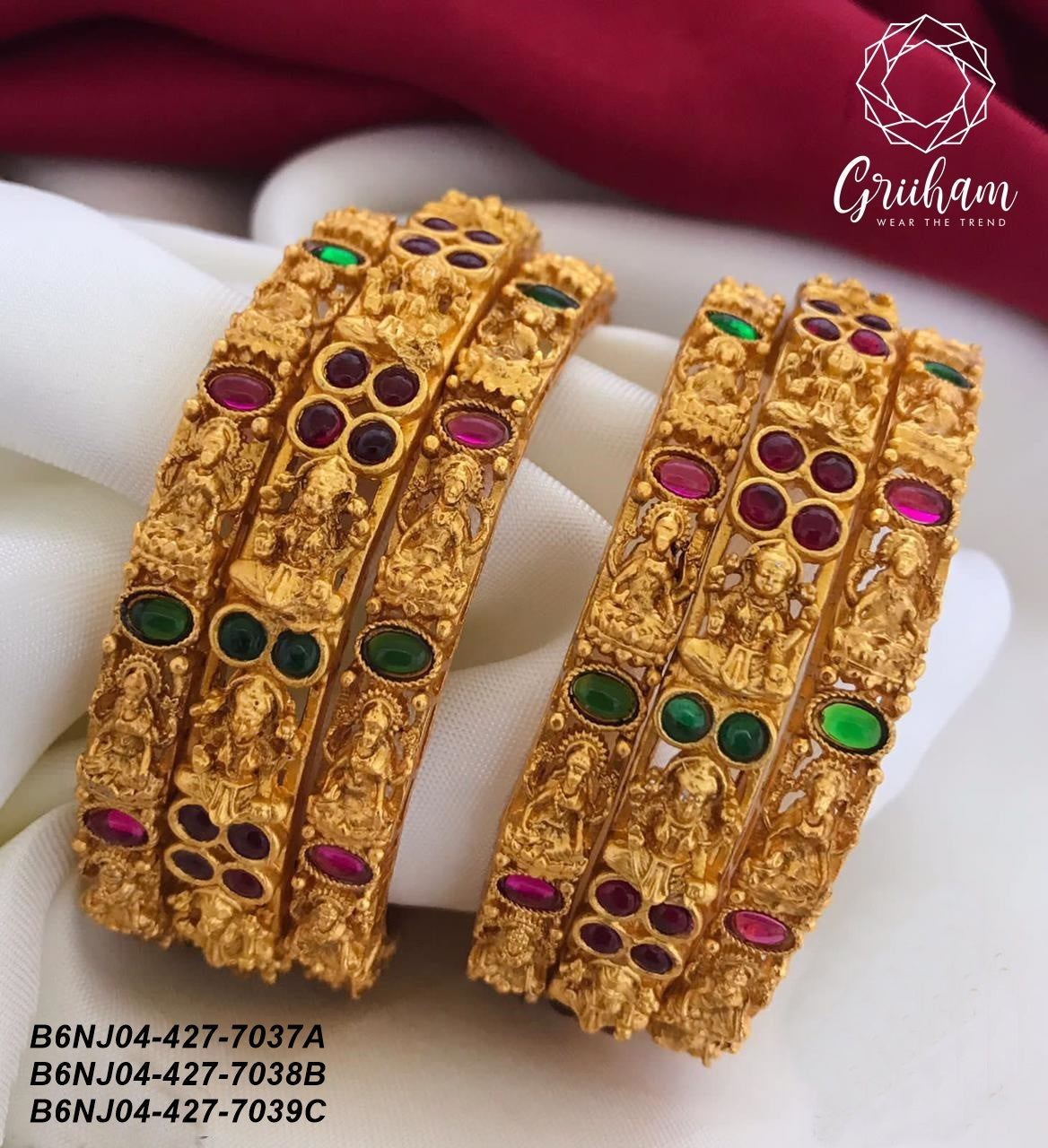 Bangle set of 6 temple collection 7037A