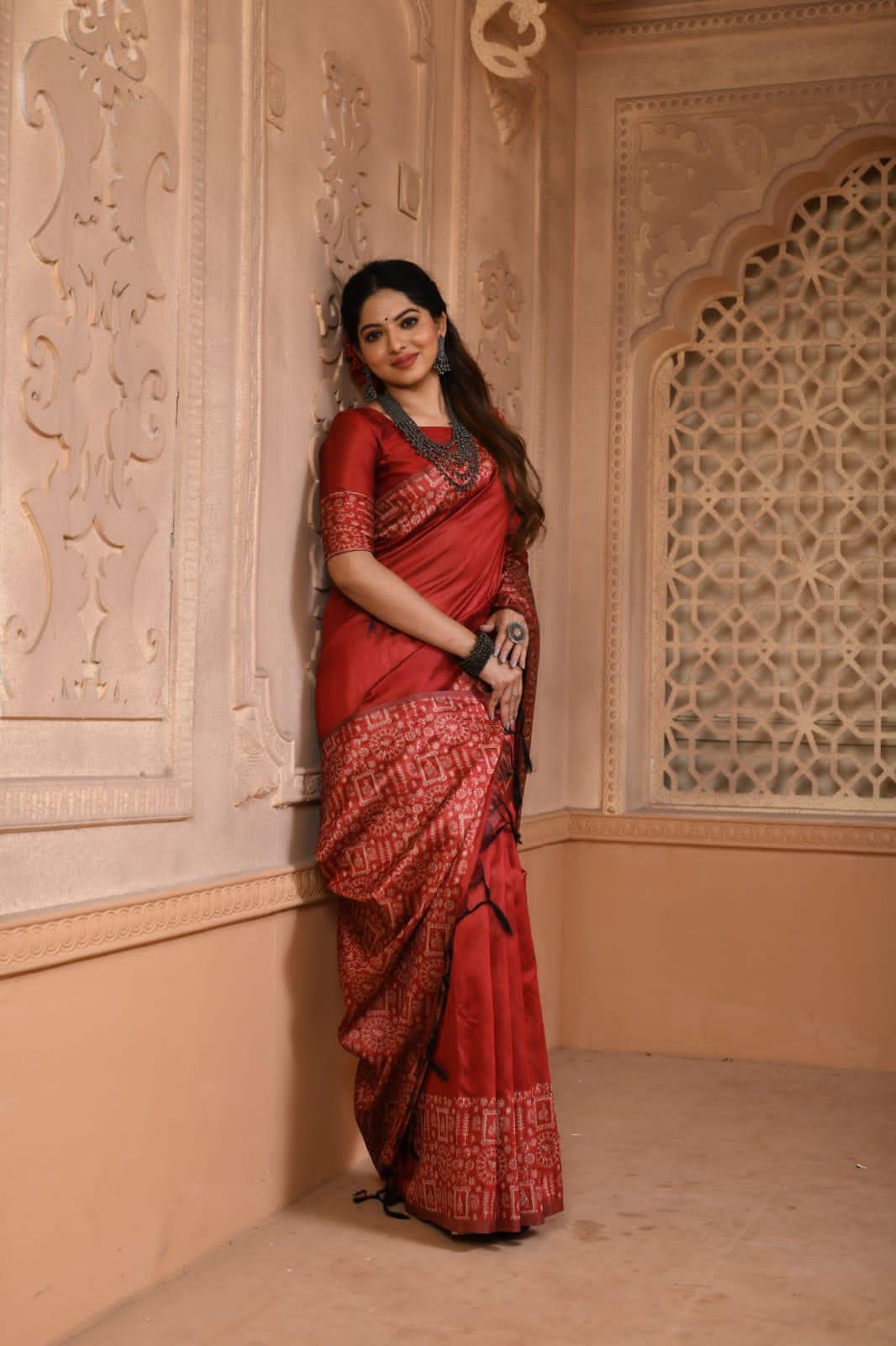 Banglori Handloom raw silk saree with rich waving pallu 19674N - Griiham