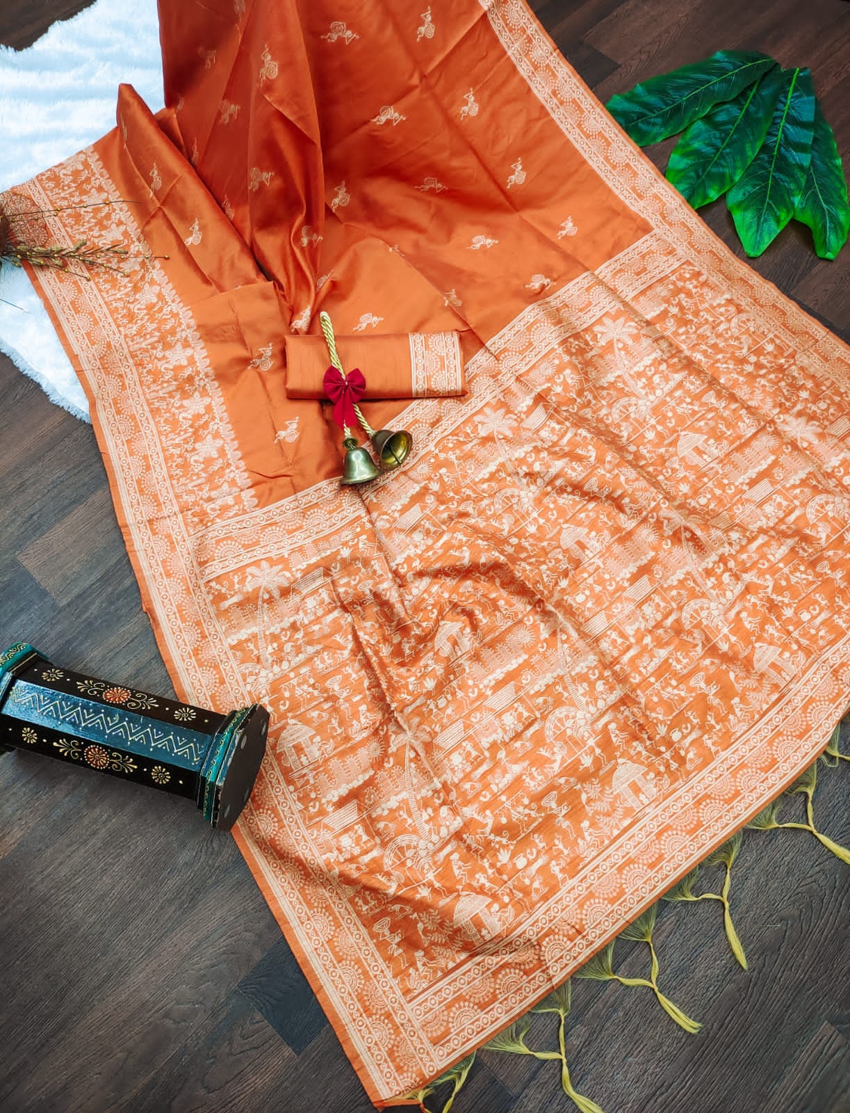 Banglori Handloom raw silk saree with weaving pallu 21061N