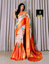 Beautifull soft Dola Semi-Silk Saree With Patola Foil print Saree 23477N