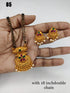 Black bead wati mani pendant Mangalya chain necklace set 18 inches - Griiham