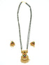 Black bead wati mani pendant Mangalya chain necklace set 18 inches - Griiham