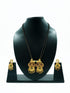 Black bead wati mani pendant Mangalya chain necklace set 18 inches - Griiham