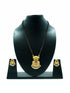 Black bead wati mani pendant Mangalya chain necklace set 18 inches - Griiham