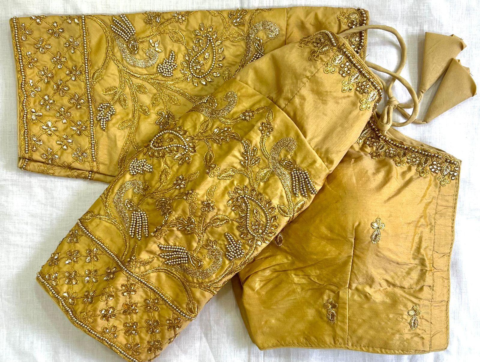 Blouse has jari ,thread ,handwork and khatli 16936N - Griiham