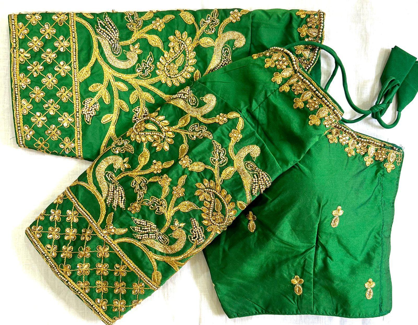 Blouse has jari ,thread ,handwork and khatli 16936N - Griiham