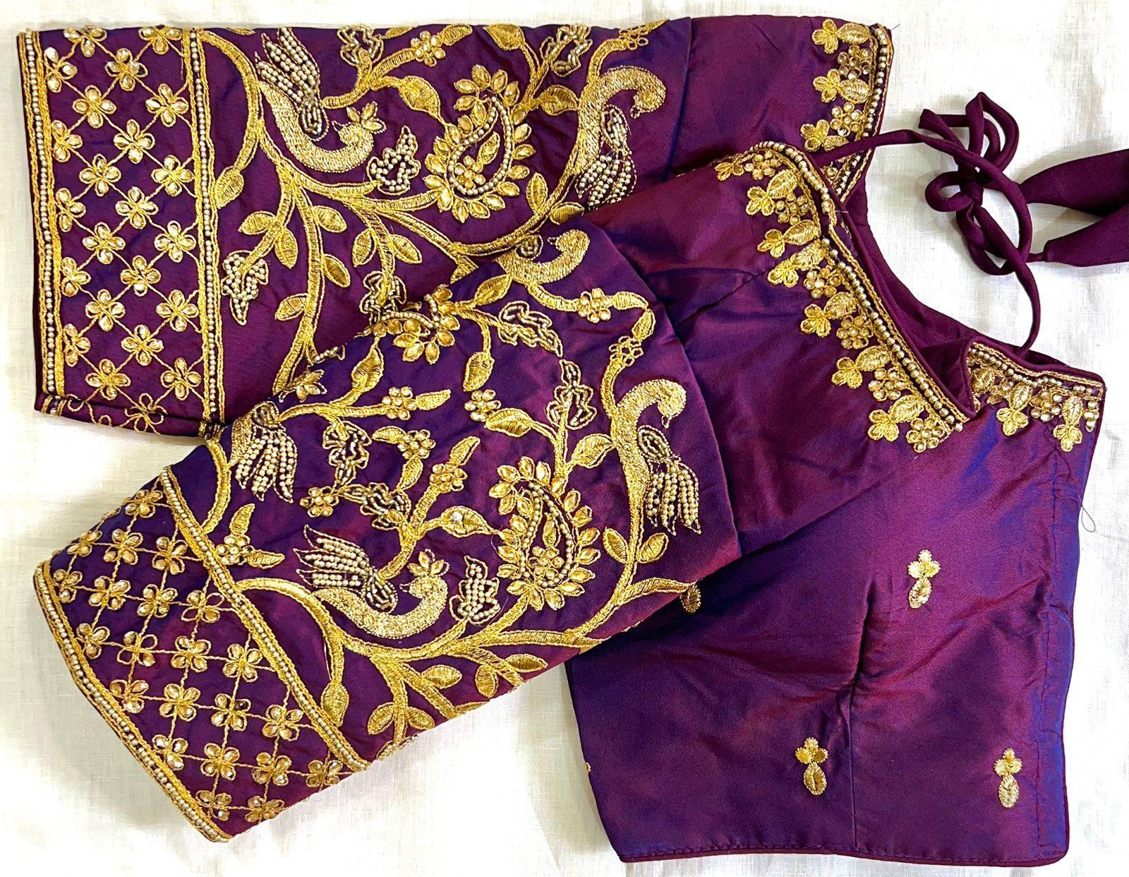 Blouse has jari ,thread ,handwork and khatli 16936N - Griiham