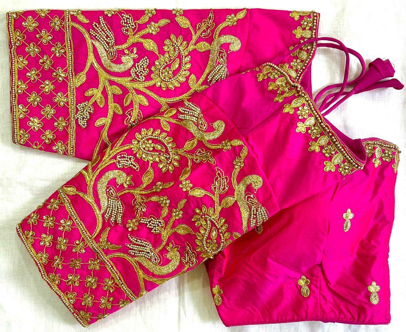 Blouse has jari ,thread ,handwork and khatli 16936N - Griiham