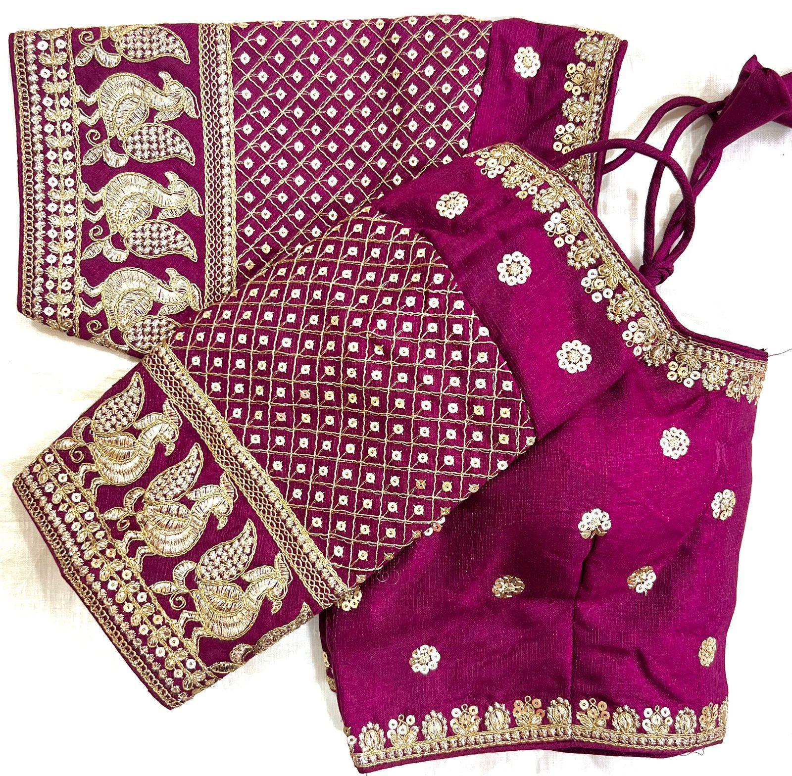 Blouse withjari ,thread ,badla and sequance work 16942N - Griiham
