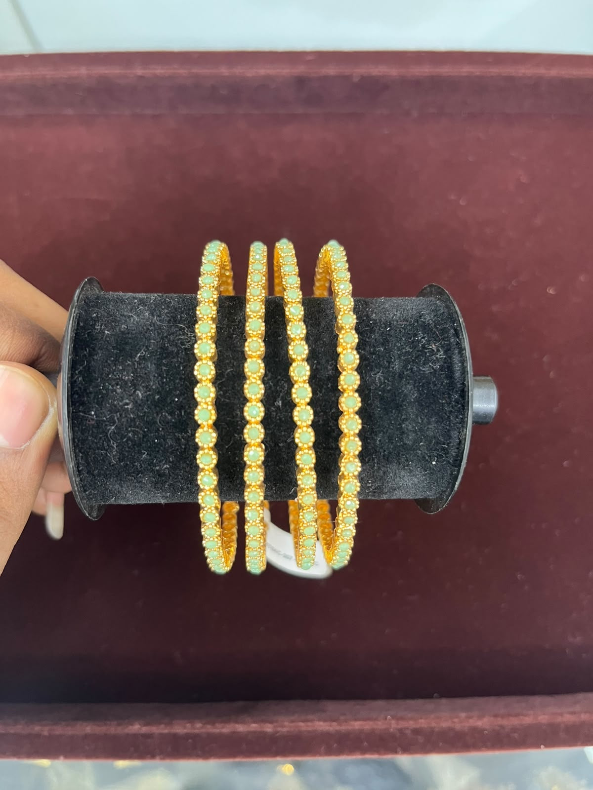Gold Plated Set of 4 premium CZ Bangles