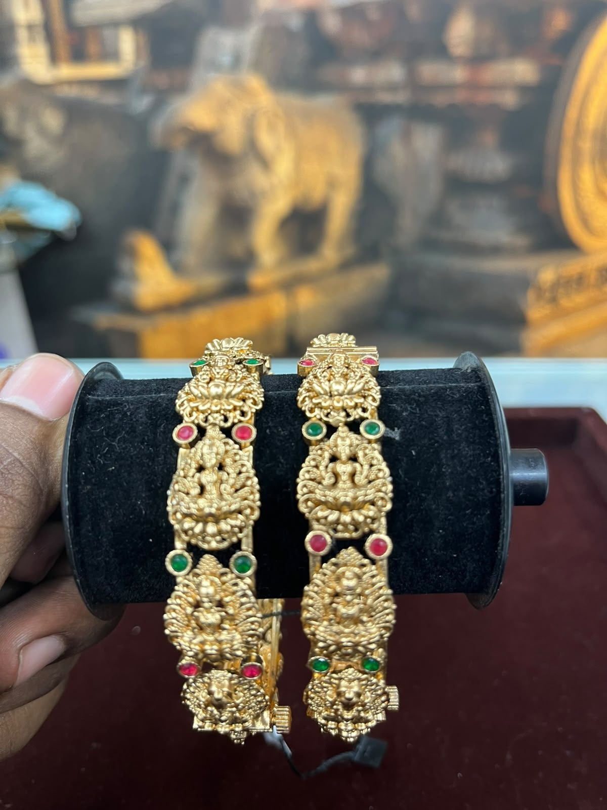 Gold Plated Set of 2 AD Bangles