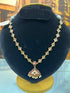 Gold Plated Adige Short Red White Muthu Necklace without earring