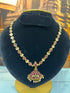 Gold Plated Adige Long Red White Muthu Necklace without earring
