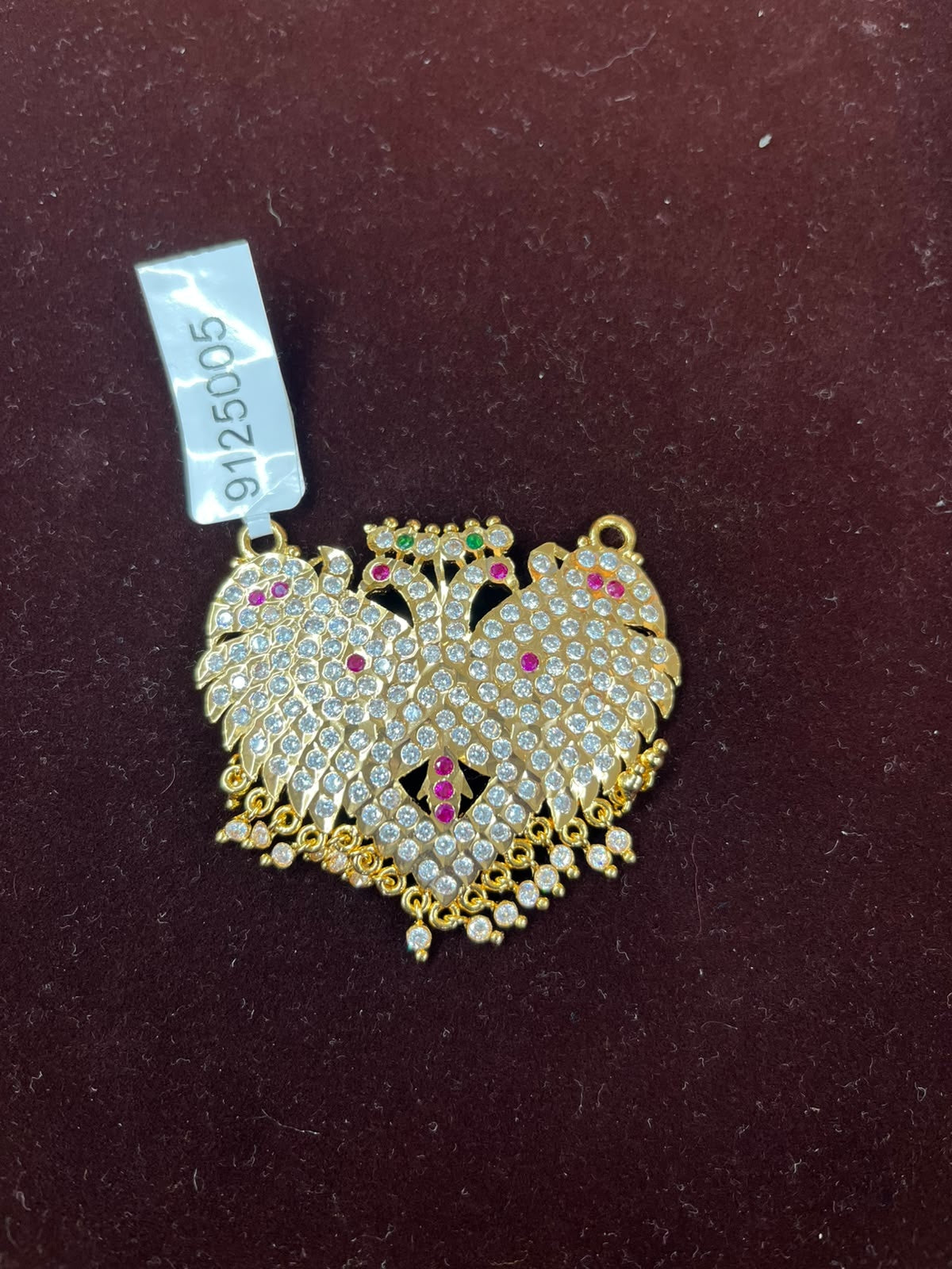 Gold Plated Adige White Pendant