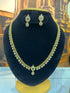 Gold Plated Long CZ Necklace Set