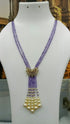 Two Layer CZ Mala Y design with mid Brooch Purple Colour