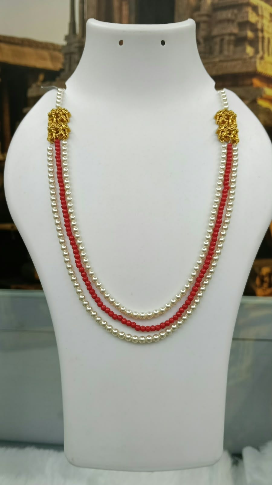 2 Line Pearl with Havala one line maala with Laxmi Mopu