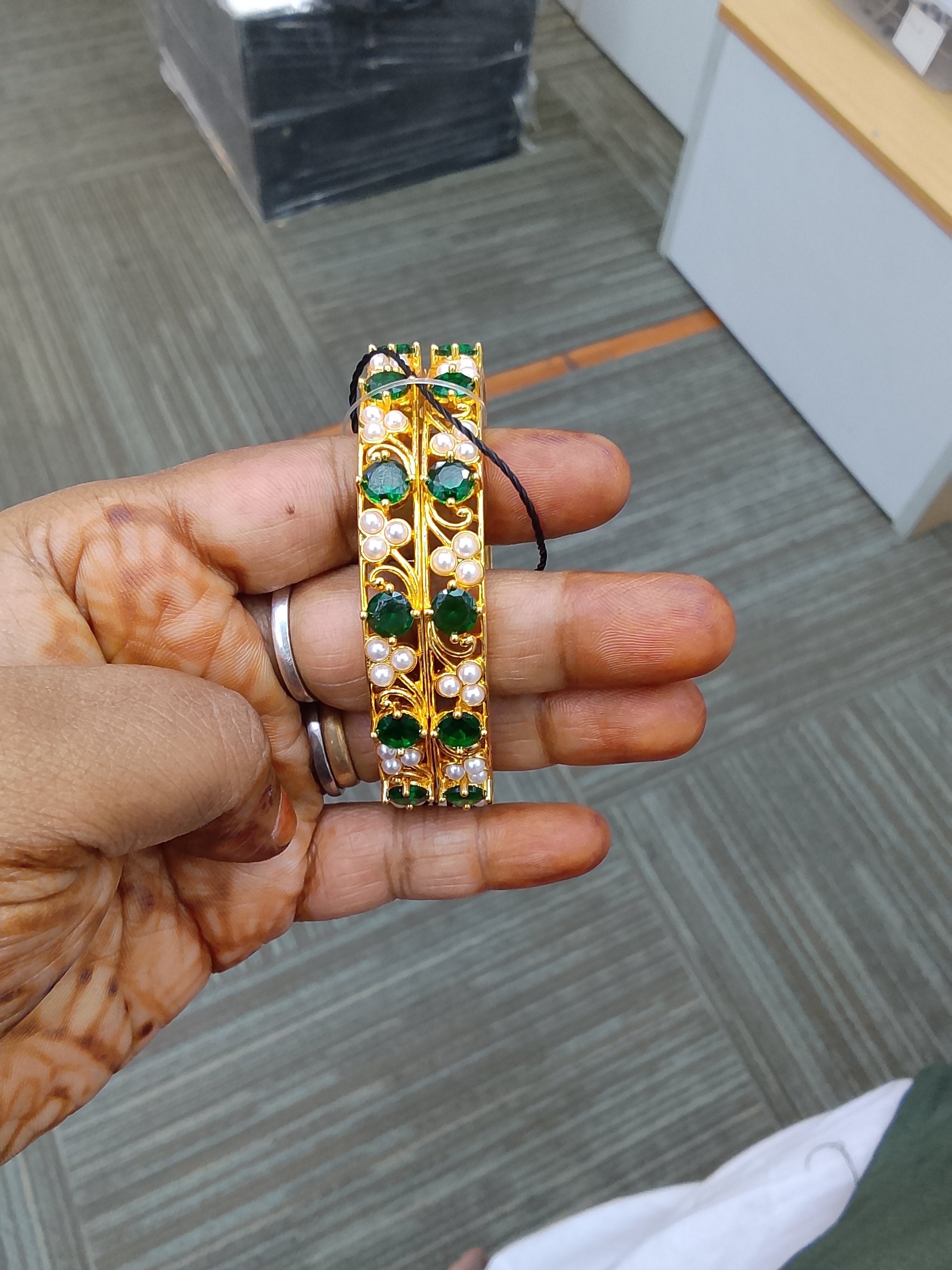 Green Adige / Panchloha Butterfly Set of 2 bangles