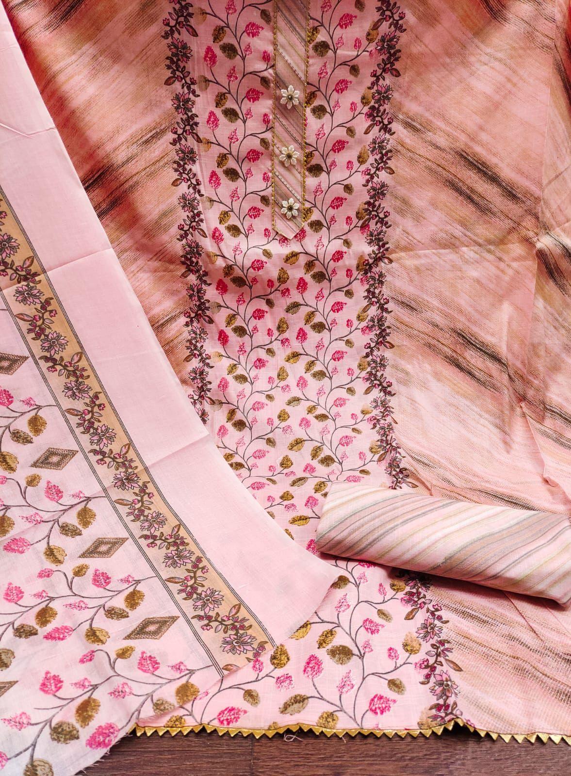 COTTON PRINT WITH PATCH WORK Dress material Suit For Women 14300N - Griiham