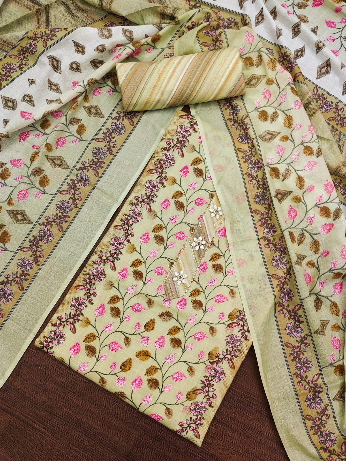 COTTON PRINT WITH PATCH WORK Dress material Suit For Women 14300N - Griiham