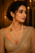 Premium 3 Line 4mm Pearl Maala with Single Laxmi Mopu