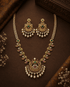 Gold Plated Premium CZ Long Haram Necklace Set