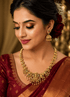 Premium Gold Plated Long Temple Necklace Set