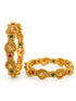 Set of 2 Gold-Plated Antique Bangles