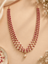 Three Line Onyx with Swarovski Pearl Mala Necklace