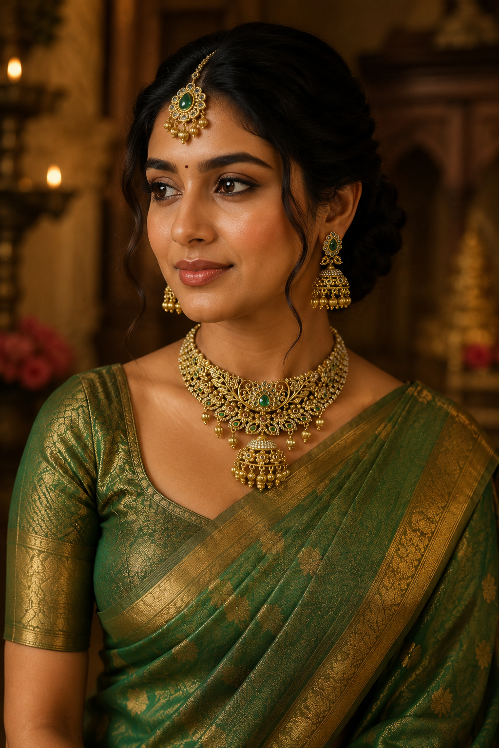 Gold Plated Choker Necklace Set