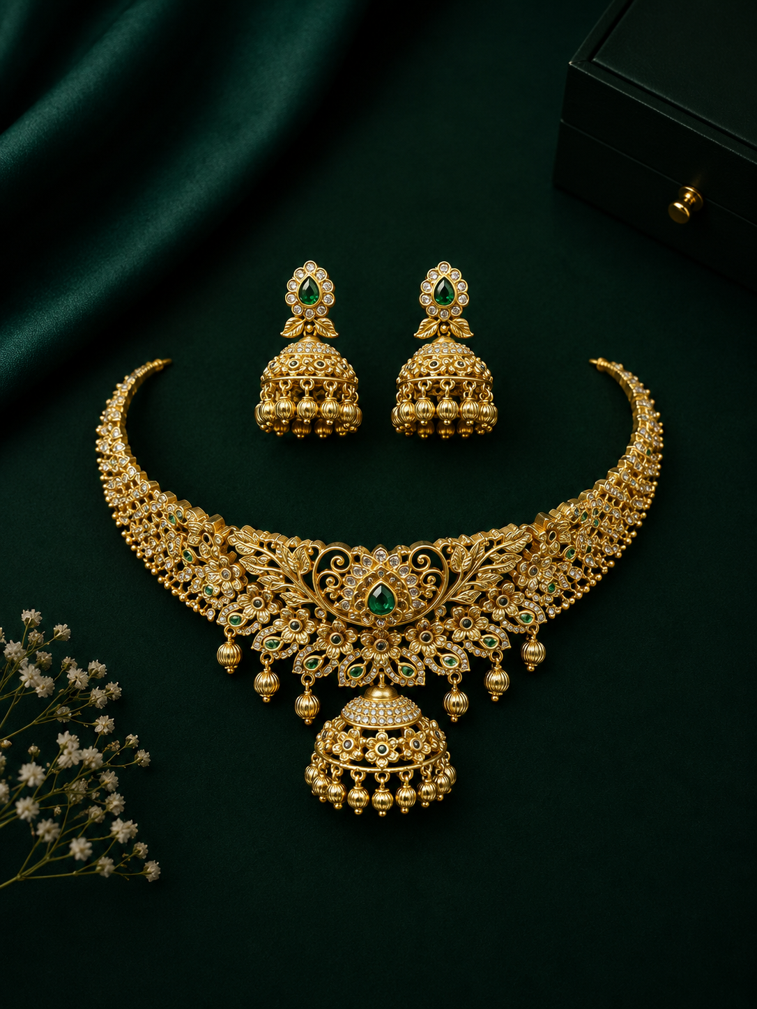 Gold Plated Choker Necklace Set