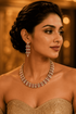 Premium Gold Plated CZ Neklace Set Hasli Pattern
