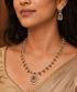 Premium Gold Plated Long CZ Temple Necklace Set