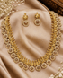 Premium Gold Plated Long CZ Temple Necklace Set